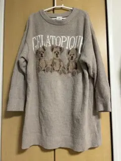 ジェラートピケ　くま　ルームウェア　ミニワンピース