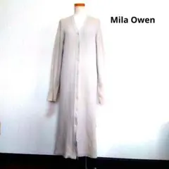 Mila Owen リブニットロングワンピース カーディガン/羊毛混