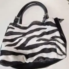 FURLA フルラ ゼブラ柄 トートバッグ レザー イタリア製 マザーズ 