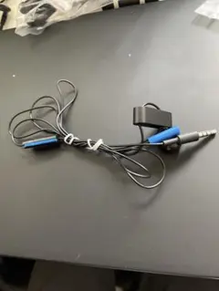 ヘッドセット 黒/青 3.5mmジャック