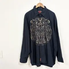 トミーヒルフィガー　刺繍　長袖シャツ　メンズ　XXLサイズ