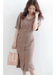 PROPORTION BODY DRESSING タイトワンピース（カーキ）