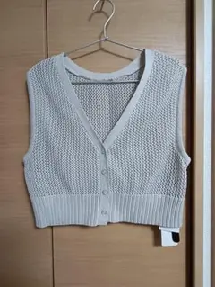 新品未使用 oneway ニットベスト グレー ニットビスチェ ジレ サイズF