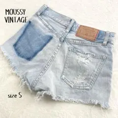 マウジー MOUSSY VINTAGE ダメージ デニム ショートパンツ S