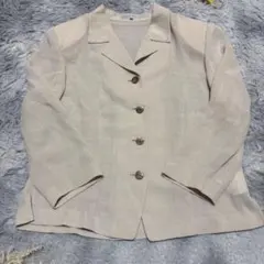 ロブジェ ジュニア ジャケット ベージュ M 上品 オフィスカジュアル レーヨンのサムネイル
