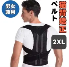 猫背矯正ベルト 姿勢サポーター 腰痛 肩こり解消 背筋 姿勢補正 軽量 2XL