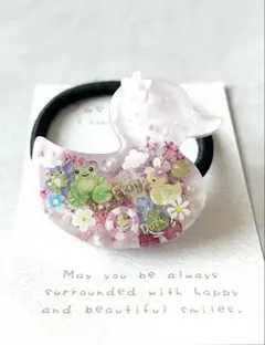 レジン＊わんちゃん フラワー ヘアゴム⟡.·*. - メルカリ