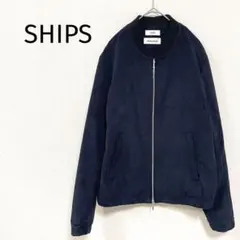 SHIPS フェイクスエードブルゾン ダークネイビー 紺 ジャケット メンズのサムネイル