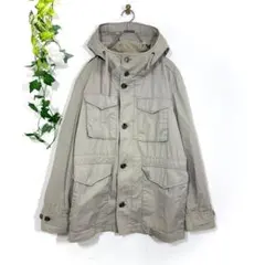 ユニクロ UNIQLO ミリタリージャケット M ベージュ 薄茶 フーデットのサムネイル