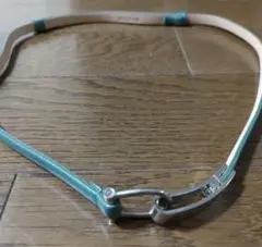 ARTISAN レザー　細ベルト ターコイズブルー　水色のサムネイル