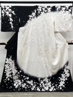 手刺繍 訪問着 銀通し 胡蝶蘭 丹後ちりめん 正絹 躾糸付き A387 - メルカリ