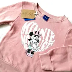 ディズニー　ミニーマウス　裏起毛　トレーナー　ピンク