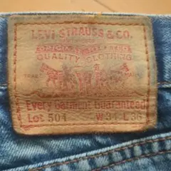 Levi's Lot 504 ダメージデニム W34 L36