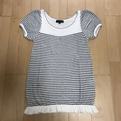 【ジルスチュアート】の『半袖ニットワンピース チュニック』ボーダー