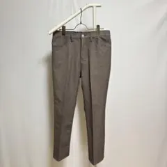 GU センタープレスストレートパンツ(チェック)M メンズ　ブラウン系
