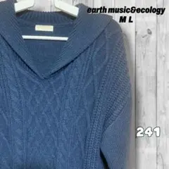 earth music&ecology セーラー襟 セーター M L ネイビー