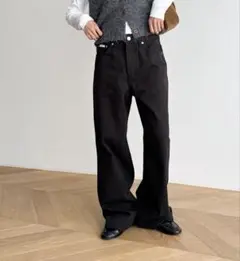 CANAL JEAN SLEEK ストレートツイルパンツ　S size