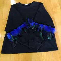 ZARA　羽根付き黒トレーナー バルーン袖