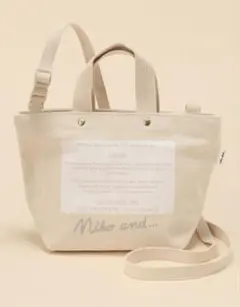 【新品】レア☆ニコアンド ロゴ トートバッグ ショルダーバッグ オフホワイト