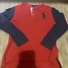 POLO 赤紺 長袖ポロシャツ