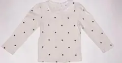 未使用♥GAP／白×ハート柄トップス／丸襟／長袖♥105cm