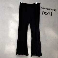 NO BOUNDARIES フレアパンツ ブラック XXL/2XG ボトムス 黒