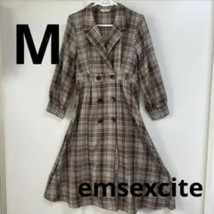Emsexcite チェック柄 ワンピース ダブルブレスト ジャケット M