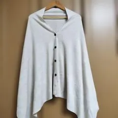 ベージュ アクリル ストール ボタン付き