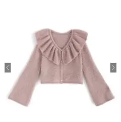 フリルラメニットカーディガン ピンク