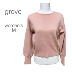 grove 長袖 ニット セーター M サーモンピンク （株）ワールド 暖かい