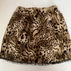 ヒョウ柄フリースミニスカート