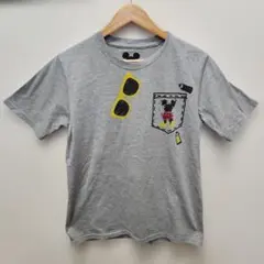 ミッキーマウス サングラス Tシャツ グレー