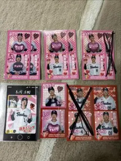 ヤクルトスワローズ　神宮球場、ステッカー、カードから4点