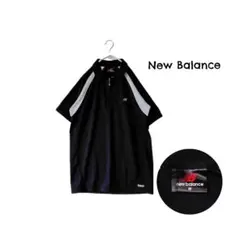 New Balance/ニューバランス ハーフジップ半袖ポロT ブラックのサムネイル