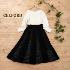 CELFORD 美香コラボ ワンピース 袖シフォン シースルー 38 膝丈 - メルカリ