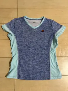 ellesse Vネック Tシャツ 青水色 エレッセテニスウェア Mサイズ