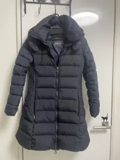 ダークグレー フード付きダウンロングコート
