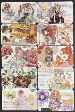 サンキューカード ハンドメイド コラージュ 名刺サイズ10枚 ⑩