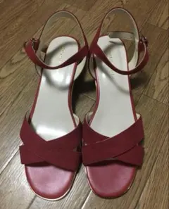 オリエンタルトラフィック クロスデザインサンダル　L 赤　レッド
