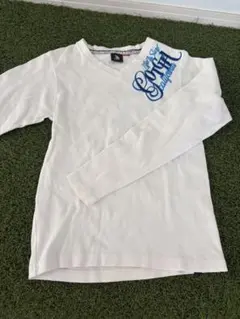 GOTCHA サーフブランド 長袖 Vネック Tシャツ ホワイト ロゴ刺繍のサムネイル
