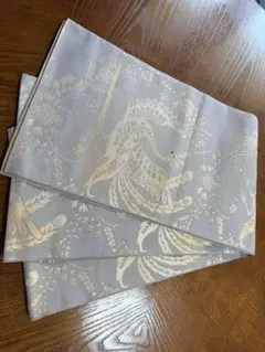 【035】グレーの鶴模様 袋帯