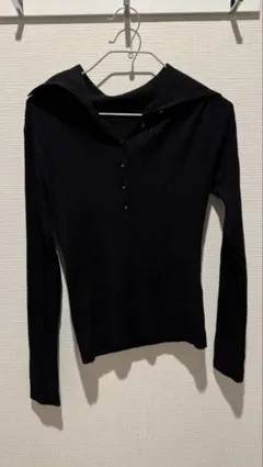 beauty&youth フード付きリブ編み長袖セーター