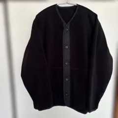 無印良品　フリースノーカラージャケット　ブラックXL 美品