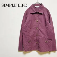【レナウン】　シンプルライフ　長袖　ジャケット　カバーオール　パープル　Fのサムネイル