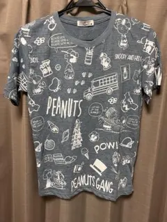 PEANUTS スヌーピー 総柄 Tシャツ ブルーのサムネイル