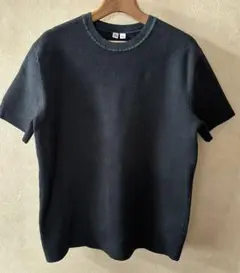 UNIQLO:Uほぼ黒ダークグレー 綿クルーネック 半袖Tシャツ