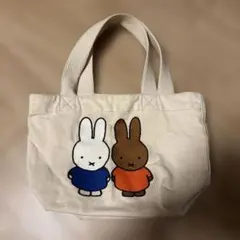 ミッフィー刺繍キャンバス小型トートバッグ