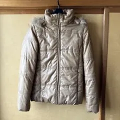 ファー付き中綿入りジャケット　（ベージュ）