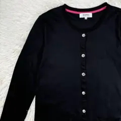 SONIA ブラック ボタン付き 長袖 ロング カーディガン