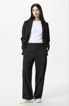 UNIQLO スマートワイドパンツ ブラック Lサイズ